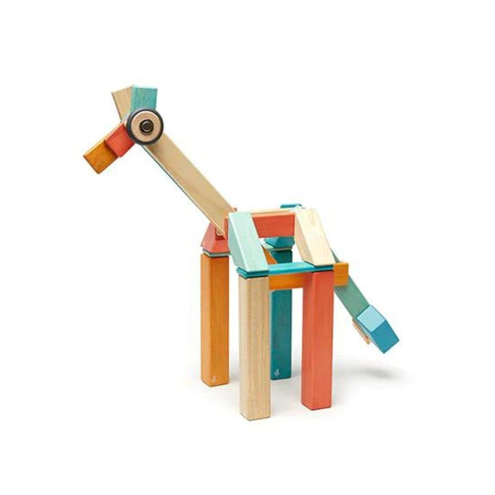 Tegu - 42 piece wooden magnetic block set - sunset