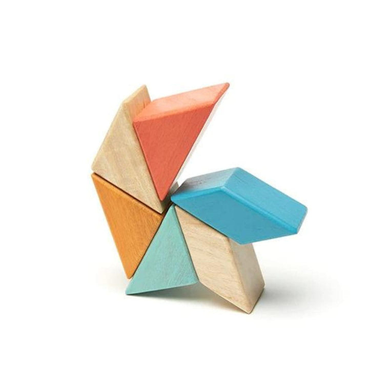 Tegu - Prism pocket pouch wooden magnetic blocks travel toy - Sunset