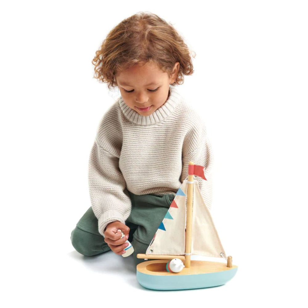 Tender Leaf Toys - Wooden Sailaway Boat - Bella Luna Toys