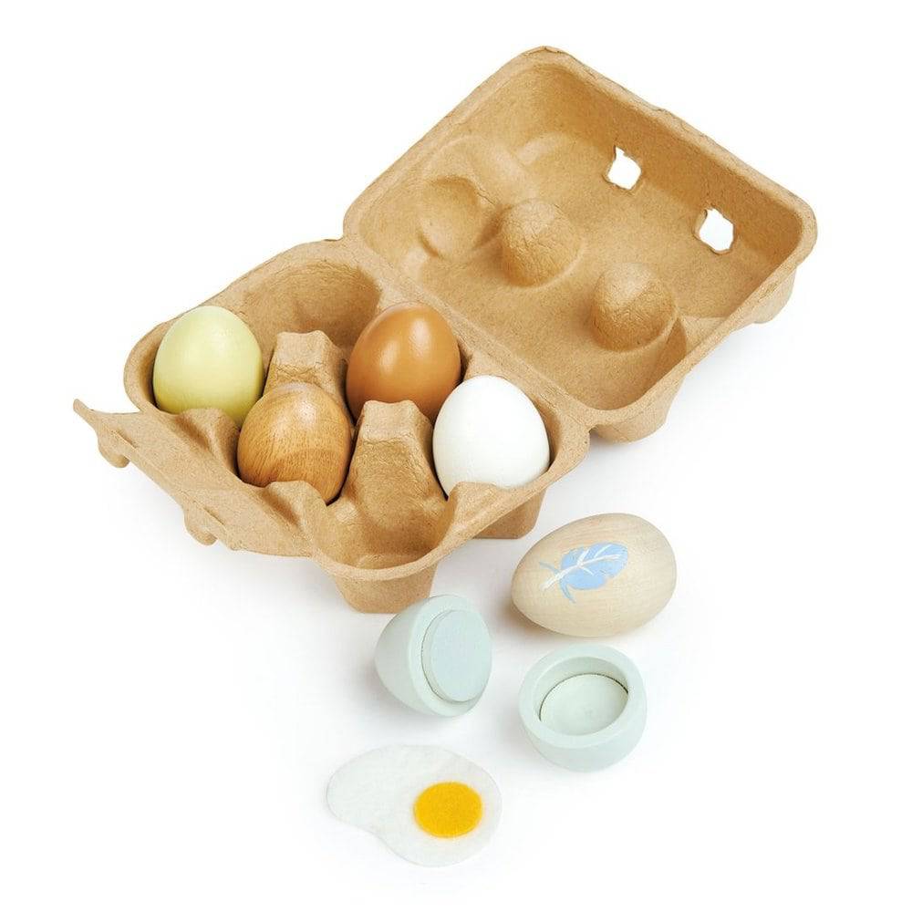 Tender Leaf Toys - Wooden Eggs, Set of 6 - Bella Luna Toys