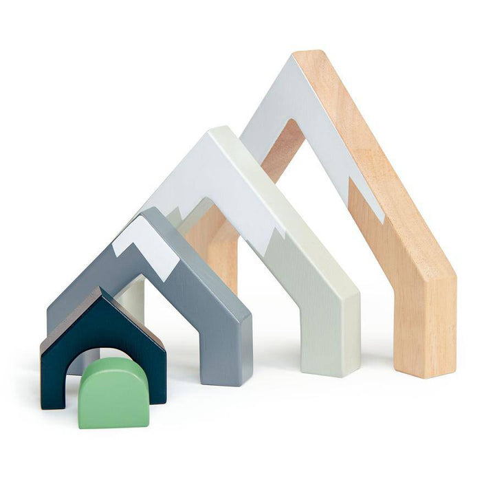 Tender Leaf Toys - Wooden Mountain Tunnel Pass Stacking Set - Bella Luna Toys