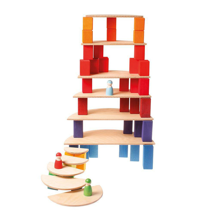 Wooden Semicircle Platform Building Set - Natural